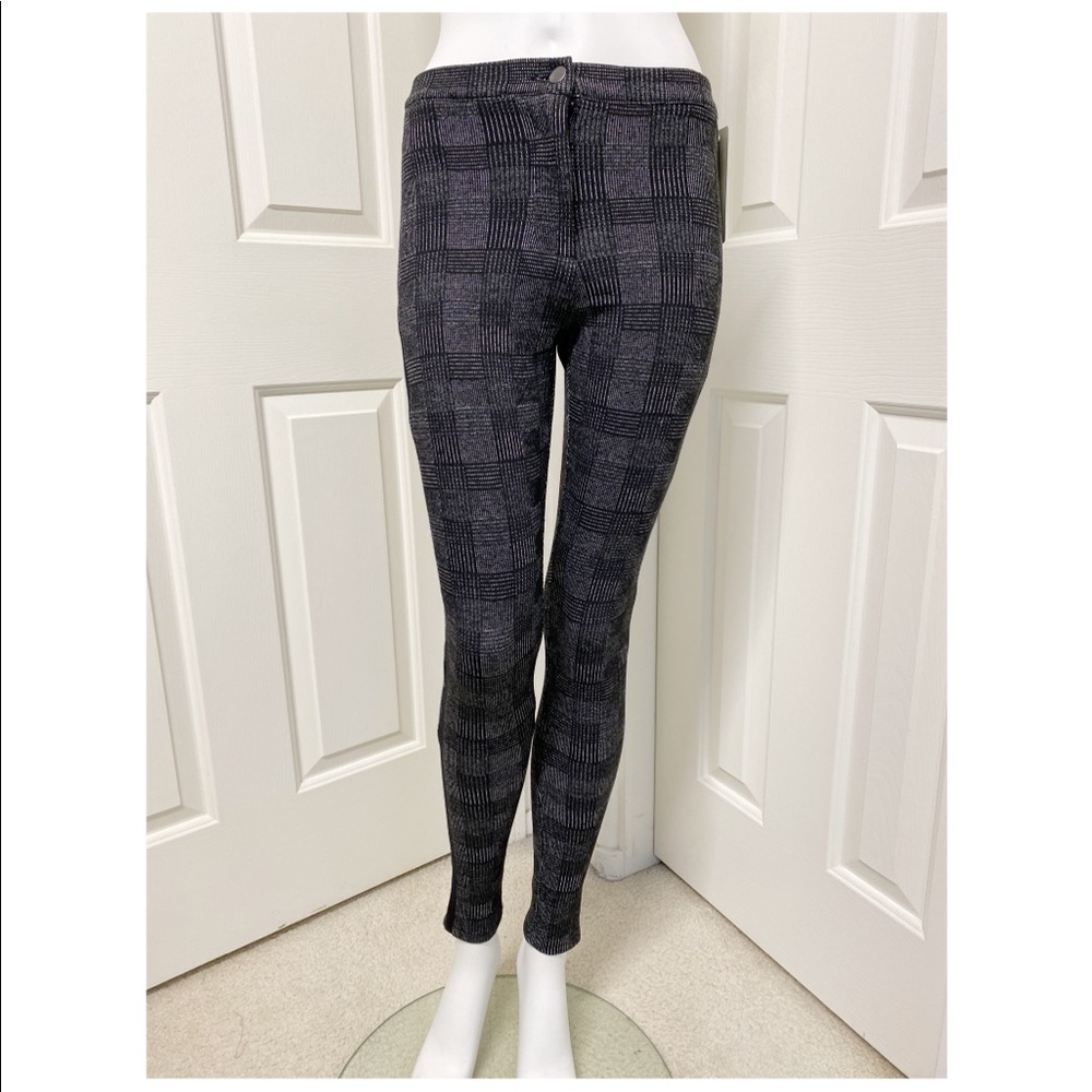 RD Style Black Plaid high waisted legging pant S